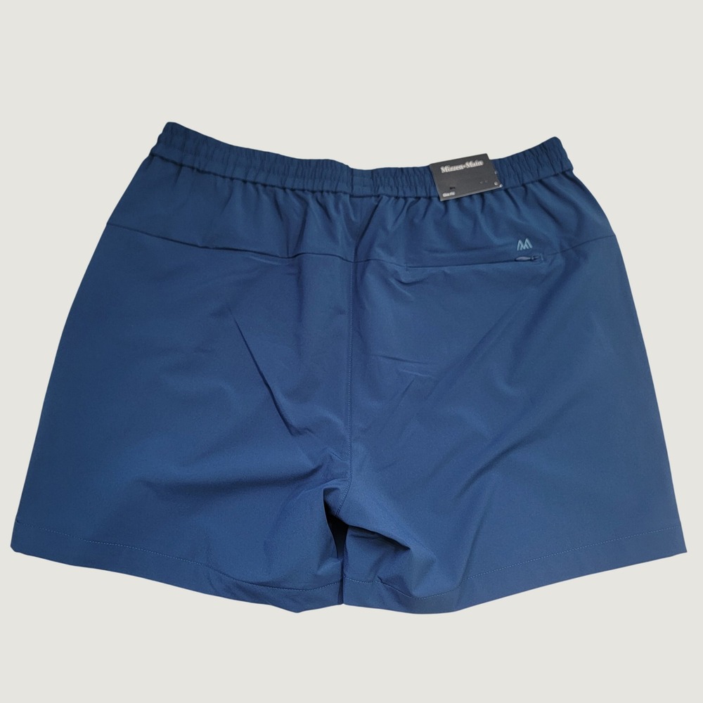 NEW Mizzen+Main Helmsman Slim Fit Blue Performance Shorts 1BO-1758 Mens LG 5" - Picture 1 of 8